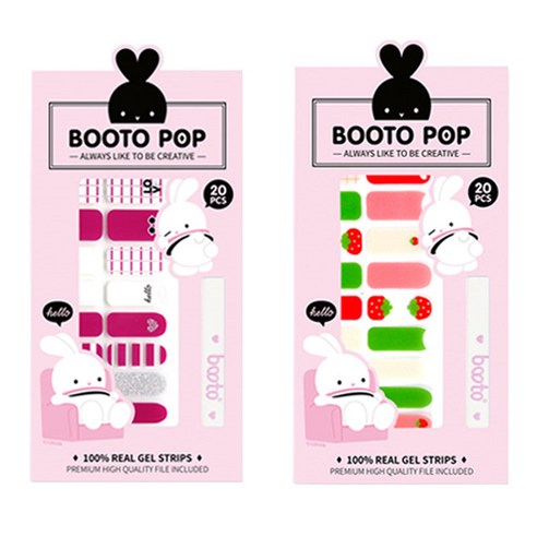 코코라인 붙이는 젤 네일 스트립 스티커 BOOTO 20p, No 10, No 21, 1세트