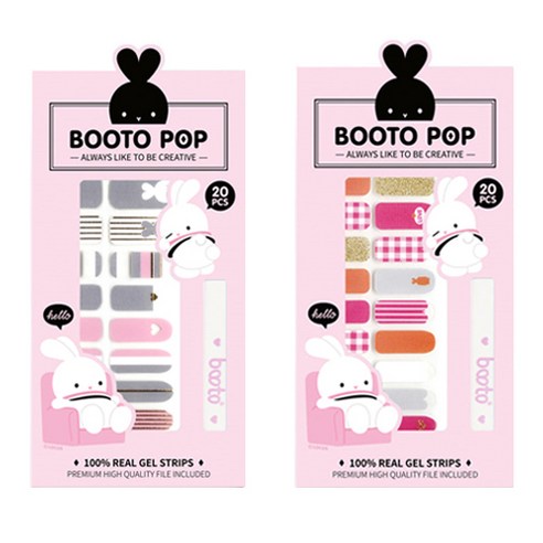 코코라인 붙이는 젤 네일 스트립 스티커 BOOTO 20p, No 12, No 17, 1세트