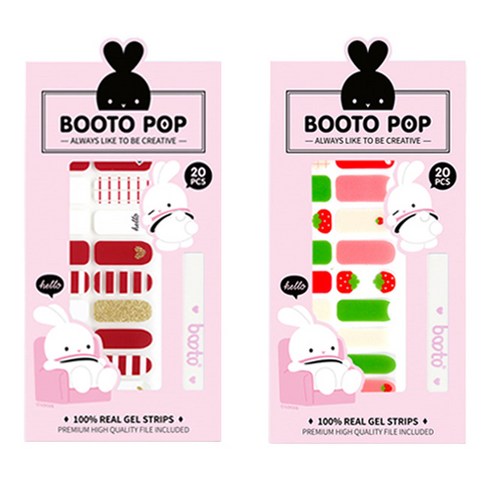 코코라인 붙이는 젤 네일 스트립 스티커 BOOTO 20p, No 18, No 21, 1세트