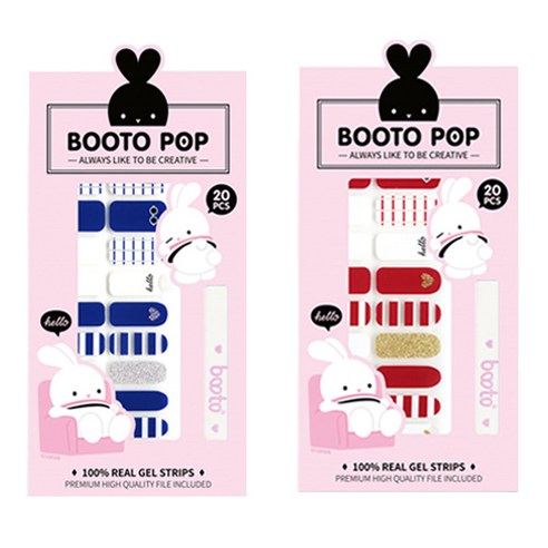 코코라인 붙이는 젤 네일 스트립 스티커 BOOTO 20p, No 8, No 18, 1세트