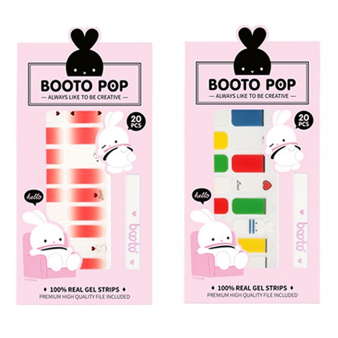 코코라인 붙이는 젤 네일 스트립 스티커 BOOTO 20p, No 19, No 24, 1세트