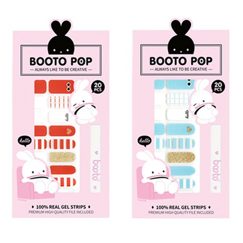 코코라인 붙이는 젤 네일 스트립 스티커 BOOTO 20p, No 15, No 16, 1세트