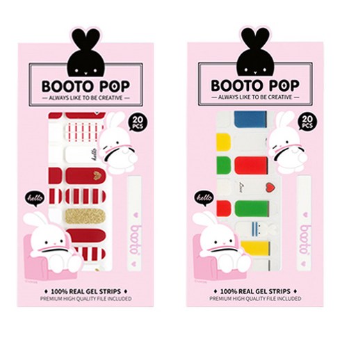 코코라인 붙이는 젤 네일 스트립 스티커 BOOTO 20p, No 18, No 24, 1세트