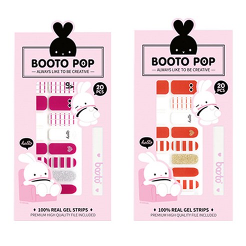 코코라인 붙이는 젤 네일 스트립 스티커 BOOTO 20p, No 10, No 15, 1세트