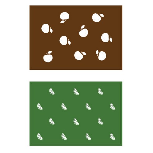 서머스트 테이블매트 피치 + 오렌지, 브라운, 진연두, 425 x 295 mm