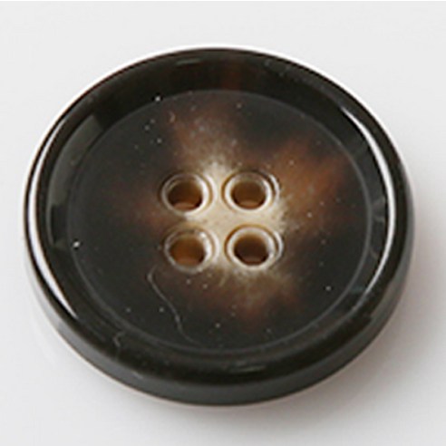HR빅버튼 보이스 유광 단추 28mm, 브라운, 4개입