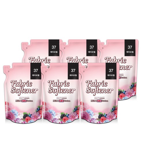 아토세이프 밀크코튼 퍼퓸 섬유유연제 에이프릴블루 리필, 700ml, 6개입