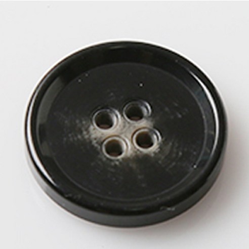 HR빅버튼 보이스 유광 단추 25mm, 블랙, 4개입