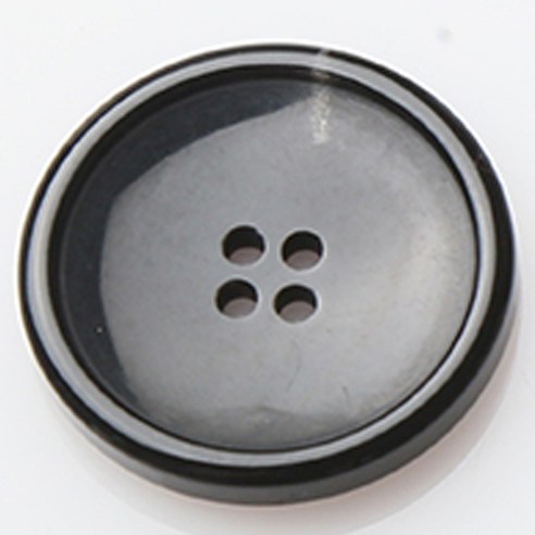 HR빅버튼 카페인 유광 단추 25mm, 블랙, 8개입