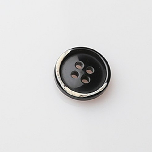 HR빅버튼 유레카 유광 단추 18mm, 블랙, 4개입