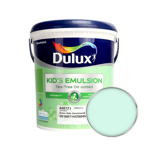듀럭스 키즈 에멀전 무광 페인트 3L, Casual Green, 1개