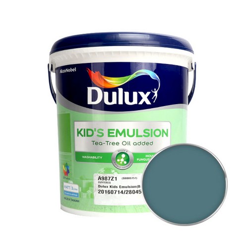 듀럭스 키즈 에멀전 무광 페인트 3L, Berkeley Blue, 1개