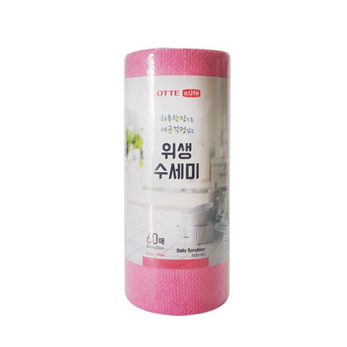 롯데이라이프 한장씩 뜯어쓰는 일회용 위생 수세미, 60개입, 30개