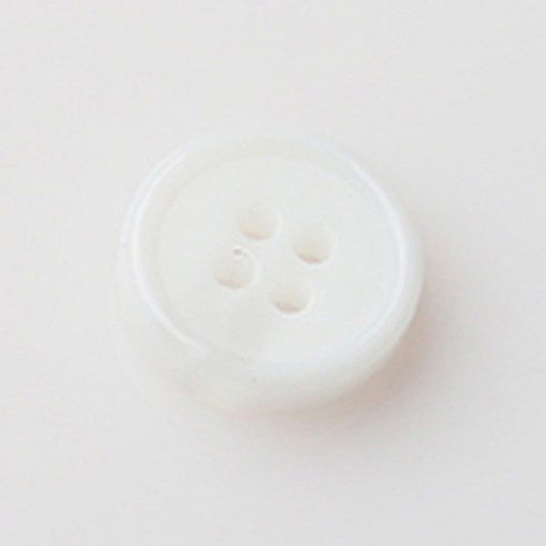 HR빅버튼 메시아 유광 단추 15mm, 화이트, 4개입