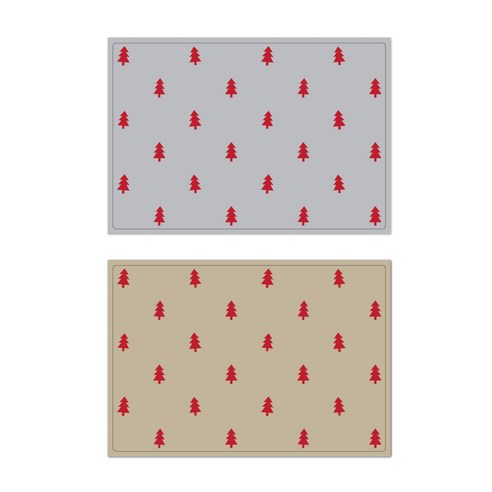 서머스트 프루티 실리콘 레드포레스트 테이블매트 2p, 그레이, 베이지, 425 x 295 mm