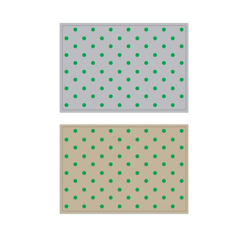 서머스트 실리콘 테이블매트 그린도트 + 그린도트, 그레이, 베이지, 425 x 295 mm