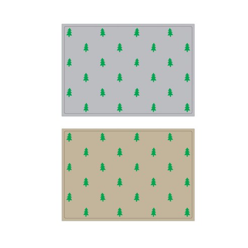 서머스트 실리콘 테이블매트 그린포레스트 + 그린포레스트, 그레이, 베이지, 425 x 295 mm