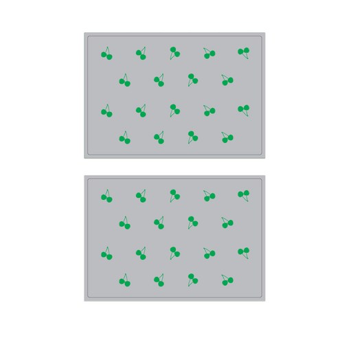 서머스트 실리콘 테이블매트 그린체리 2p, 그레이, 425 x 295 mm