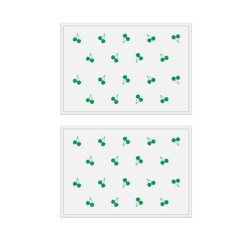 서머스트 실리콘 테이블매트 그린체리 2p, 화이트, 425 x 295 mm