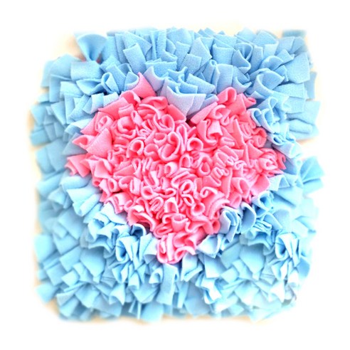 아리코 DrMini 양이 아지 노즈푸드 매트 45 x 45 cm, 하트 블루 + 핑크, 1개
