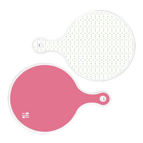 로엠디자인 원형 서빙 도마보드 심플패턴 2p세트, 심플패턴 + 핑크, 1세트