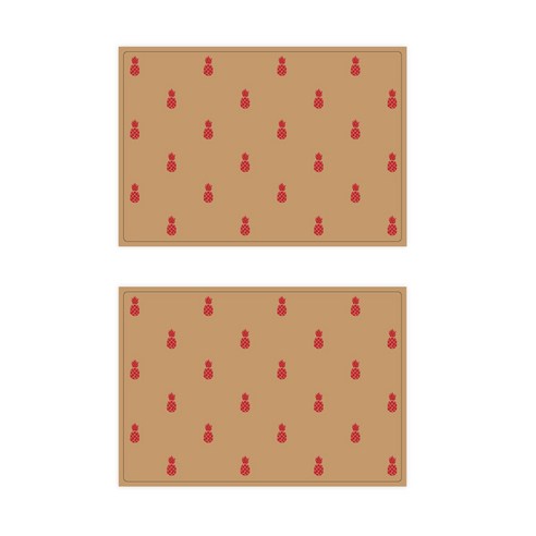 서머스트 실리콘 테이블매트 RED PINEAPPLE 2p, 베이지, 425 x 295 mm