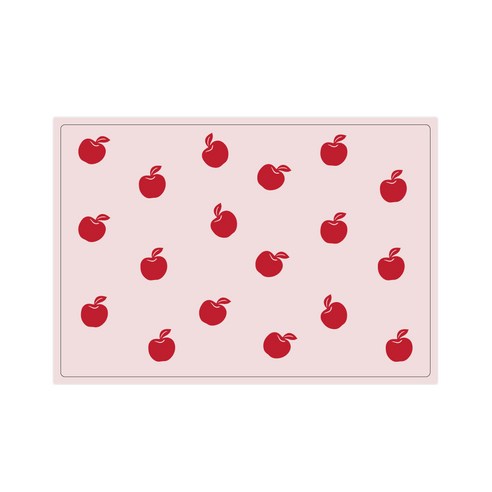 서머스트 실리콘 테이블매트 RED APPLE, 인디핑크, 425 x 295 mm