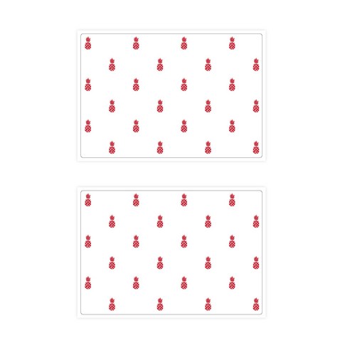 서머스트 실리콘 테이블매트 RED PINEAPPLE 2p, 화이트, 425 x 295 mm