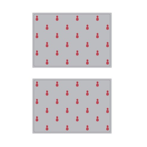 서머스트 실리콘 테이블매트 RED PINEAPPLE 2p, 그레이, 425 x 295 mm