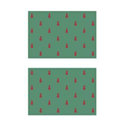 서머스트 실리콘 테이블매트 RED PINEAPPLE 2p, 카키그린, 425 x 295 mm
