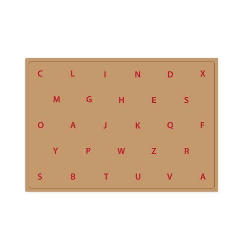 서머스트 실리콘 테이블매트 RED ABC, 베이지, 425 x 295 mm