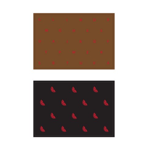 서머스트 실리콘 테이블매트 RED ABC + RED ORANGE, 브라운, 블랙, 425 x 295 mm