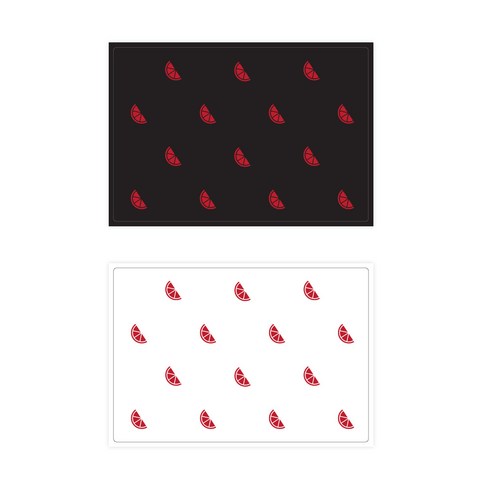 서머스트 실리콘 테이블매트 RED ORANGE 2p, 블랙, 화이트, 425 x 295 mm