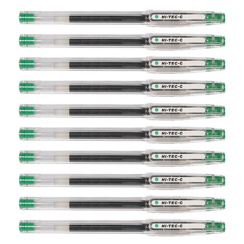 파이롯트 하이테크C 중성펜 0.4mm, 그린(G), 10개입