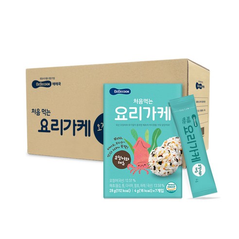 베베쿡 처음 먹는 요리가케 김자반, 오징어 + 해초 혼합맛, 28g, 12개