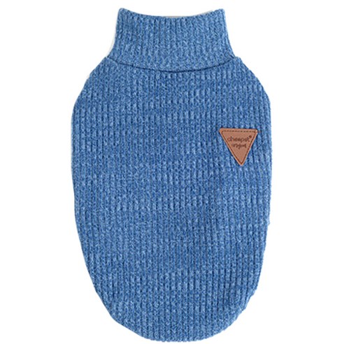 윰 베이직 무지 봄가을 반려동물 니트티셔츠, 블루