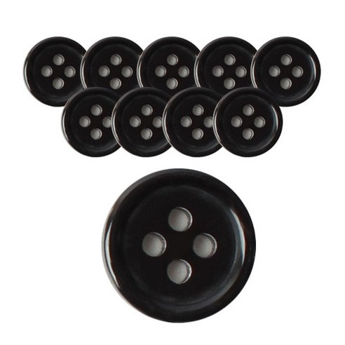 동화상가몰 DY 와이셔츠 단추2 IMT 11.5mm, BK, 10개입