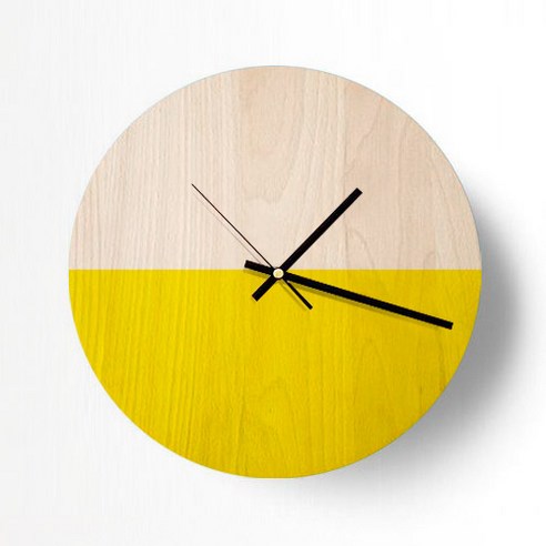 모두의팩토리 컬러 자작나무 무소음 벽시계 9종 지름230mm, 2TYPE