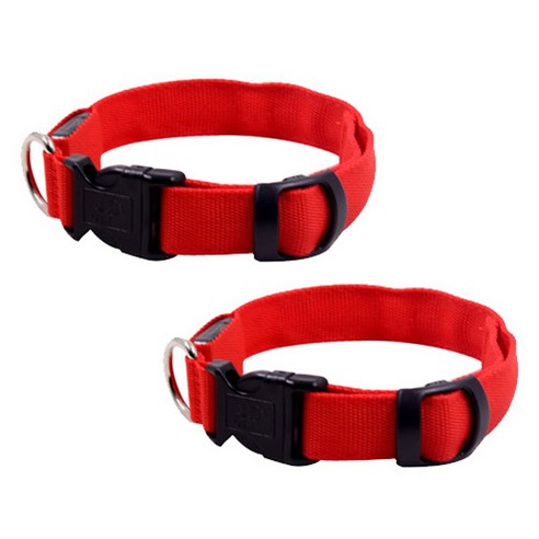 AnTs 반려동물 LED 멀티 목걸이 충전식 L, 레드, 2개입