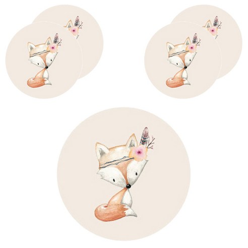 엘라다이닝 미네랄 방수 티 코스터 5p, 숲속친구들