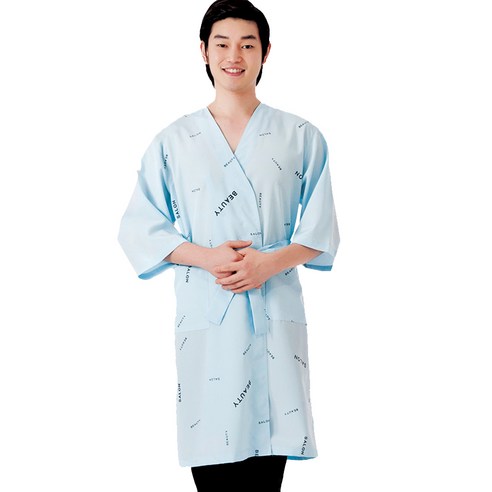 라인 뷰티 손님 가운, 블루(LN1021), 1개