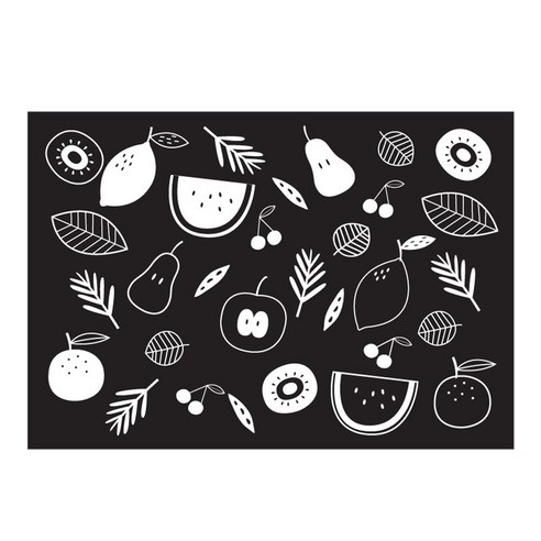 서머스트 실리콘 테이블매트 FRUIT, 블랙, 425 x 295 mm