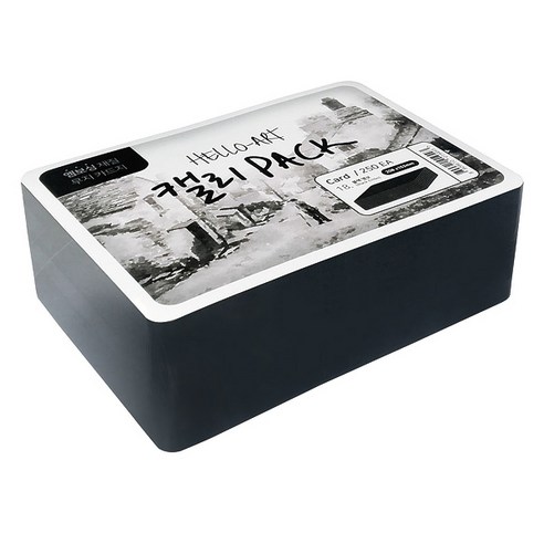 종이문화 헬로우아트캘리팩 엠보 카드, 18 블랙, 250매입