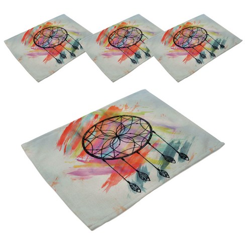 스윗리빙 패밀리 드림캐쳐 린넨테이블 매트 4p, 05, 42 x 32 cm