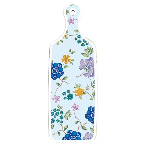 로엠디자인 양면 서빙 도마 보드 채소그린, 로맨틱블루floral비색, 1개