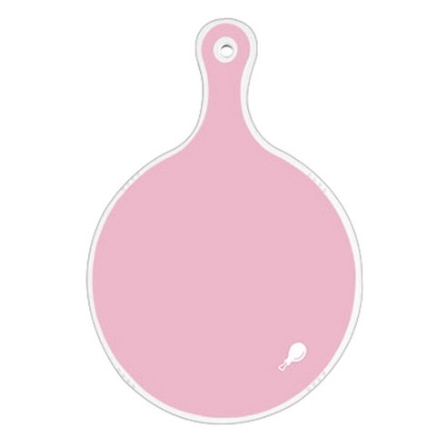 로엠디자인 양면 원형 서빙 도마 보드 분홍, 리본, 1개
