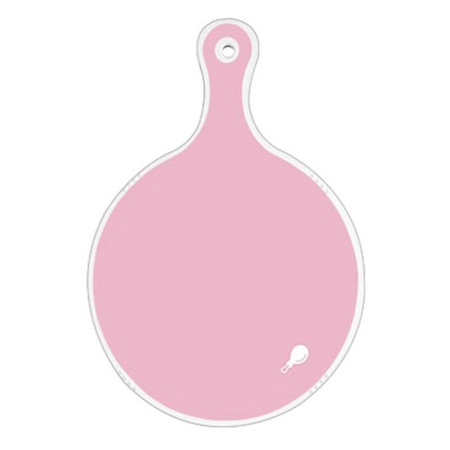 로엠디자인 양면 원형 서빙 도마 보드 분홍, 장단색나팔꽃, 1개