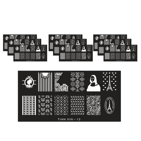 ARYKOTRADERS DIY 블루 네일 프린팅 스티커, Tian Xin 13, 10개입