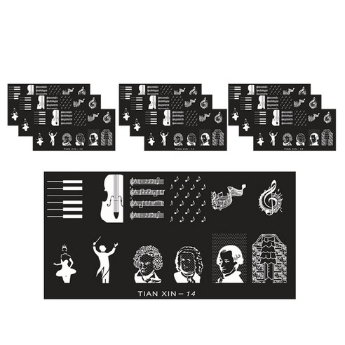 ARYKOTRADERS DIY 블루 네일 프린팅 스티커, Tian Xin 14, 10개입
