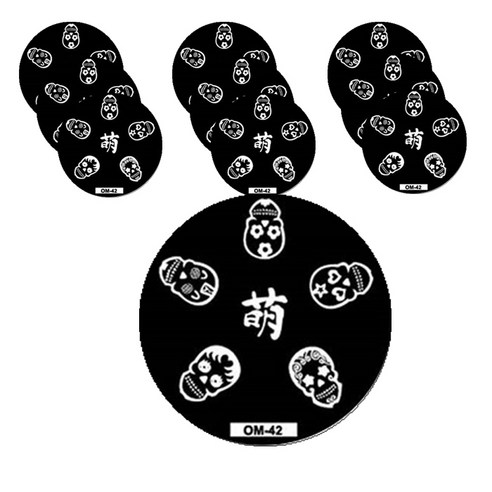 ARYKOTRADERS 네일 프린팅 DIY 필름 원형 템플릿, OM-42, 10개입